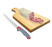 Tabla de cortar de madera para cocina, batilarda pequeña para salami, 28 x 12 cm, profesional antideslizante