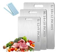 Tabla de cortar de titanio, tabla de cortar de titanio puro para cocina, tabla de cortar de doble cara de grado alimenticio, adecuada para cocina o campamento al aire libre (3 mezclas)