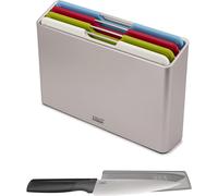 Tabla de cortar FOLIO 98995 30 x 20 cm, juego de 4 piezas + cuchillo de cocina, plástico, Joseph Joseph