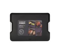 Joseph Joseph Tabla de cortar Cut & Carve Plus – Multifunción, antideslizante – Negra, Grande