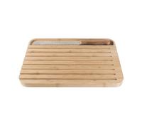 Tabla de cortar NBA127 36 x 26 cm, con cuchillo de pan, marrón, bambú, Pebbly