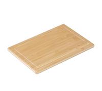 Tabla de cortar Relaxdays con canal para jugos, 30 x 45 cm, bambú higiénico, cocina, antideslizante, natural