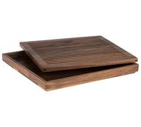TABLA DE CORTE GN 2/3 35,4 X 32,5 CM, H: 3,5 CM MADERA DE NOGAL (ACEITADA) CON BANDEJA RECOLECTORA EXTRAÍBLE marca APS ASSHEUER POTT GMBH E CO KG