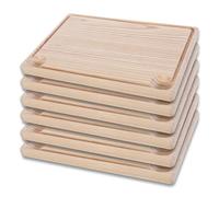Tabla de Madera Cocina. Pack 6 Unidades 32x22cm. 2cm de Grosor. Tabla Carnes, Tabla de Cortar. Pescados, Verduras en Hostelería, Bar, Restaurantes, Hogar (32x22cm)