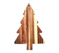 Tabla de madera de árbol de Navidad de acacia 38 x 24 cm | Tabla de servir de árbol de Navidad de acacia 38 x 24 cm, acabado natural, sin revestimiento, juego de accesorios opcionales