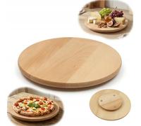 Tabla de madera giratoria de 40 cm para servir pizza de queso