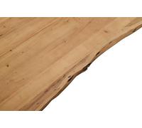 Tabla de mesa de 120x80 cm, acacia y roble, con borde natural de madera, pieza única