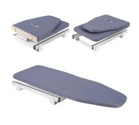 Tabla de planchar plegable giratoria gris - Mesa giratoria 180° con capacidad de carga de 45 kg, plegable y extensible para armario, salón, lavandería