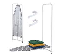 Relaxdays Tabla de planchar para puerta blanco,gris
