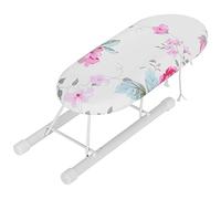 Tabla de Planchar Plegable Pequeña con Cubierta de Algodón, Portátil para Mangas, Puños y Collares, Mini Mesa de Planchar con Diseño Floreciente
