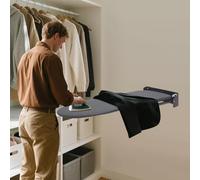 Tabla de planchar plegable pequeña para montar en la pared, armario de tabla de planchar, giratorio 180°, acero al carbono, mesa de planchado que ahorra espacio para plancha de vapor, 93 x 31,5 x 14