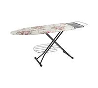Tabla de Planchar Relaxdays 110 x 33 cm, Altura Ajustable, Plegable, con Soporte para Plancha, Rosen, Multicolor