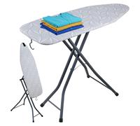 Relaxdays Mesa de planchar y vapor 109,5 x 35,5 cm antracita,blanco,gris
