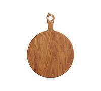 Tabla de servir MasterClass de madera de roble, redonda, para cortar alimentos gourmet, con asa. Plato de madera para servir con cordón para colgar, dimensiones: 30 x 40,5 x 1,5 cm