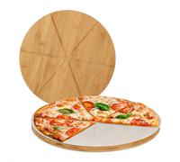 Tabla para pizza bandeja de bambú reutilizable 4 piezas tabla de cortar pizza