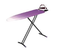 Jata Tabla de planchar TP500 plegable 116x35 cm, funda 100% algodón, varias alturas, morado/blanco