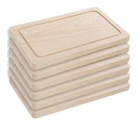 Tablas de Madera Cocina. Pack 6 Unidades Tablas de Cortar. 2 Tamaños a Elegir 40x21cm y 50x22cm. 2cm de Grosor, Para Servir Carnes, Pescados, Verduras en Hostelería o el Hogar Natural 40x21cm