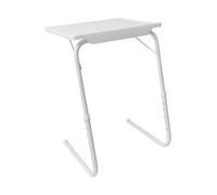 TABLE BUDDY Mesa plegable portátil multiposición ajustable para comedor, estación de trabajo, mesa de cama, trabajo, ver televisión, estudio, muebles de exterior y oficina (blanco)