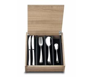 TABLE D'ALBERT - Juego de 48 utensilios de cocina en acero inoxidable "ELEGANCE", presentados en una caja de madera