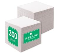 Table Kind 300 Servilletas Blancas Desechables 1 Capa para Fiestas, Catering, Festivales, Cafés, Restaurantes, Barbacoas, Picnics, Compostables