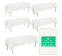 Table Kind 5 x Mantel de Papel Blanco Liso Desechable para Fiesta, Boda, Catering, Restaurante, Aniversario, FSC Reciclable 180cm x 120cm