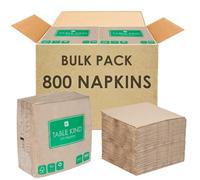 Table Kind - Paquete de 800 servilletas de papel reciclado suave, servilletas desechables para fiestas, catering y uso diario, ecológicas, papel kraft sin blanquear, compostables para el hogar