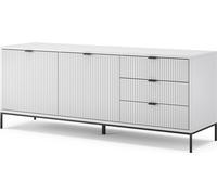 Tablero bajo Vicco Eliza Blanco 150 x 60 cm con 3 cajones, 2 puertas, Model 49465