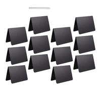 Tablero de Mensajes Borrable Negro de Plástico para Mesa, Doble Cara | Base en V Estable, Bordes Redondeados y Superficie Lisa, para Números de Mesa y Señalización de Productos