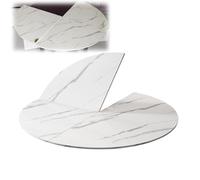 Tablero De Mesa Plegable De Madera Redondo Mesa Plegable Grande | Mesa Extensible Sin Patas Ahorra Espacio Reemplazo(White marble,200cm/79in)