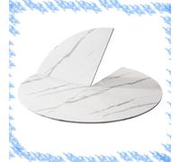 Tablero De Mesa Plegable Redonda Grande Mesa Extensible De Madera | Sin Patas Temporal Repuesto Ahorra Espacio(White Marble,150cm/59in)