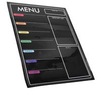 Tablero Magnético de Menú Semanal Negro para Nevera, PET | Planificador de Comidas, Seguimiento Diario, Piezas Múltiples, Imán para Refrigerador, Uso Doméstico