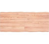 Tablero mesa madera tratada borde natural marrón 120x50x(2-6)cm