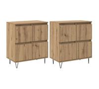 Tableros Lateral 2 Pcs Roble Artisan Vidaxl