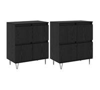 Tableros Lateral 2 Uds. Roble Negro Vidaxl