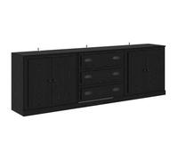 vidaXL Tableros Lateral con cajón 3 pcs Madera contrachapada Aparador Moderno Roble Negro