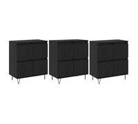 Tableros Lateral 3 Uds. Roble Negro Vidaxl