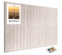 Tablón de anuncios de fieltro autoadhesivo de 90 x 60 cm, 6 paquetes de tablón de corcho alternativo para pared, tablero decorativo de visión para fotos, tablón de notas con 30 agujas para oficina