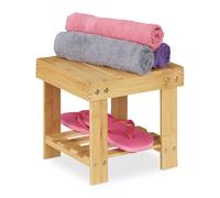 Tabuerte baño taburete de bambú ligero 1,3 kg escabel de madera 100 kg