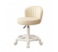 Tabure con Respaldo Compacto Asiento, Beige | table, Tabure Giratorio con Respaldo, Ergonómico, para Tocador, Escritorio, Estilistas, Maquilladores