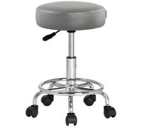 Taburete ajustable gris con ruedas 360°