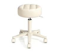 Taburete Alto Cocina Giratorio con Ruedas Regulable en Altura 40-52cm | Taburete con Ruedas Fisioterapia Silla Peluqueria de Trabajo Consulta, Silla Manicura 5 Colores(Beige)