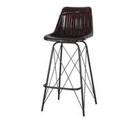 Taburete Alto De Metal Y Piel Warren - Misterwils Furniture For Free Souls 49x110x59 Brown 110 x 49 x 59