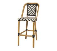 Taburete Alto De Metal Y Ratán Venus - Misterwils Furniture For Free Souls 47x114x57 White,black 114x47x57