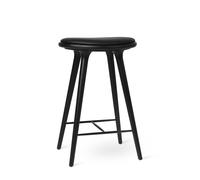 Taburete Alto , Taburete de Bar, Roble Negro /piel Negro Ultra, 69 Cm.
