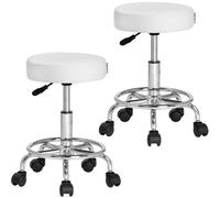 Taburete altura ajustable set de 2 blanco giratorio 360º