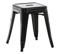 CLP Taburete Armin I Taburete metálico, apilable y fácil de Limpiar I Taburete apilable, Carga máx. 200 kg, Color:Negro