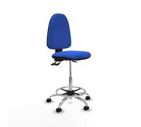 Taburete aýna as bali azul base cromada ruedas engomadas 50mm
