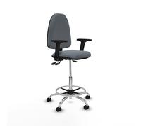 Taburete aýna as bali gris brazos 2d base cromada ruedas engomadas 50