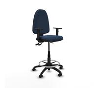 Taburete aýna as similpiel azul marino brazos 1d base poliamida rueda