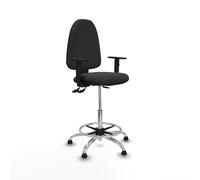 Taburete aýna as similpiel gris oscuro brazos 1d base cromada topes